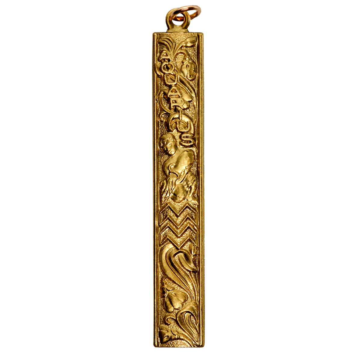 Aquarius Vintage Bar Charm Brass
