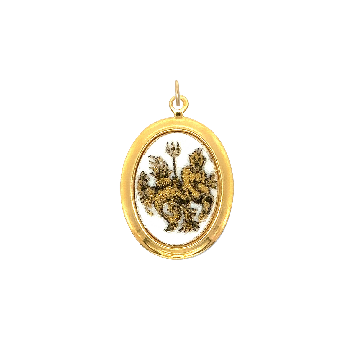 Aquarius Vintage White Decal Charm Brass