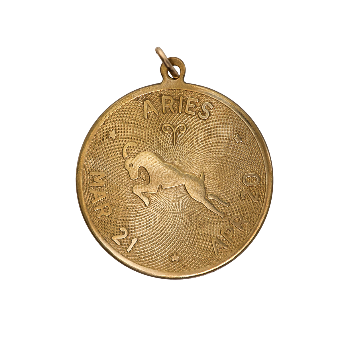 Aries Vintage Dates Charm Brass
