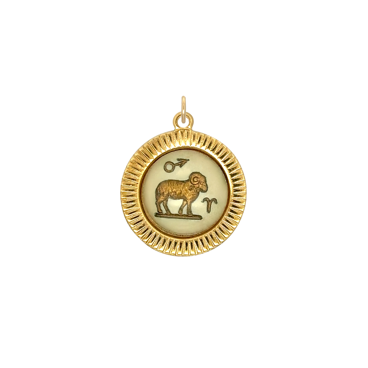 Aries Vintage Glass Charm Small Frame