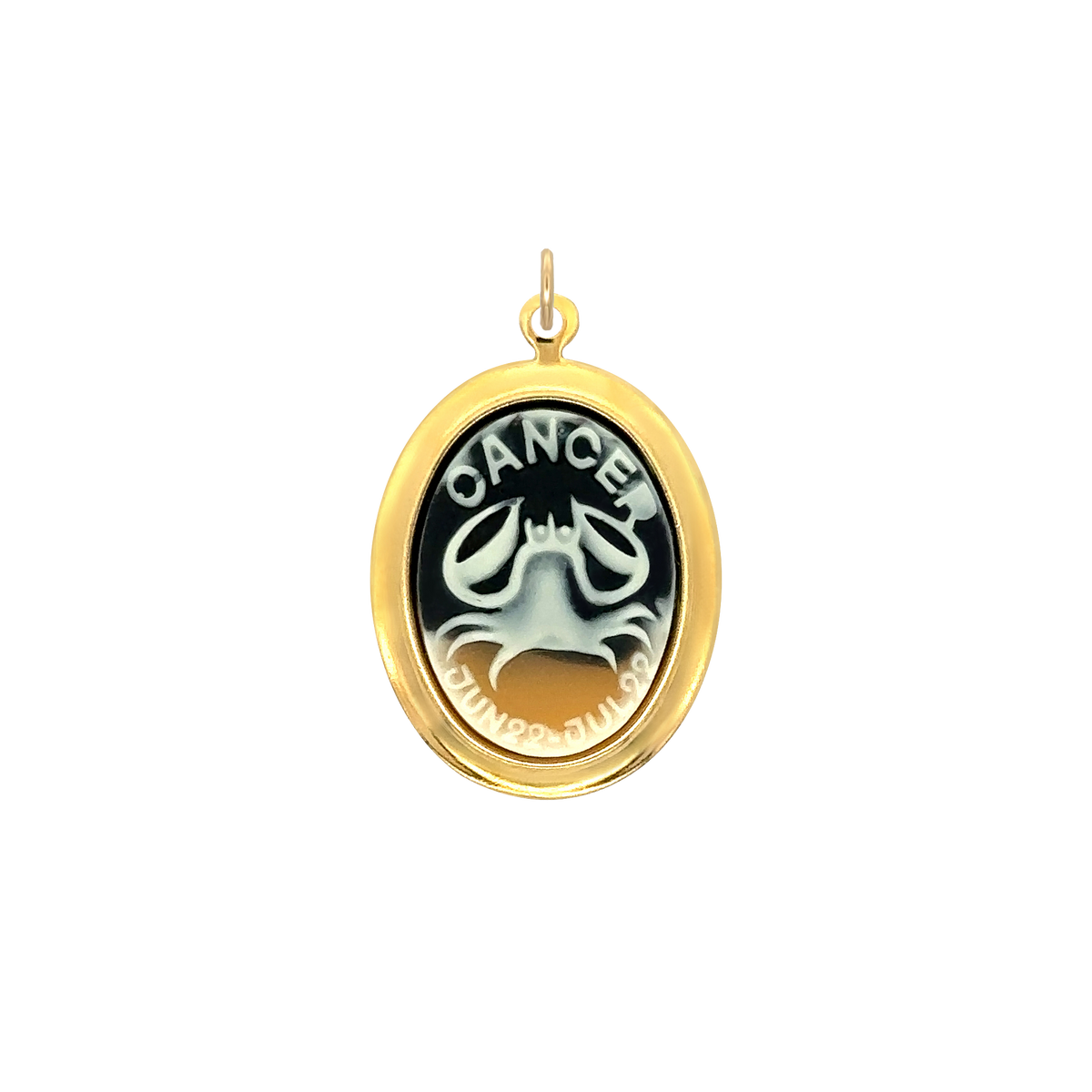 Cancer Vintage Cameo Charm Black Brass