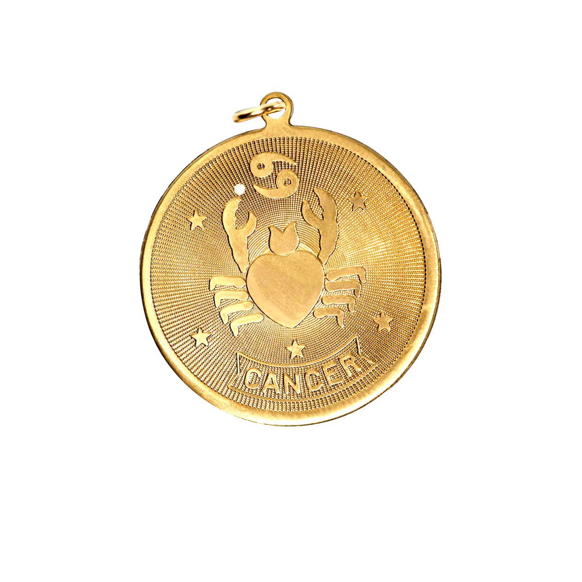 Cancer Vintage Circle Charm Brass