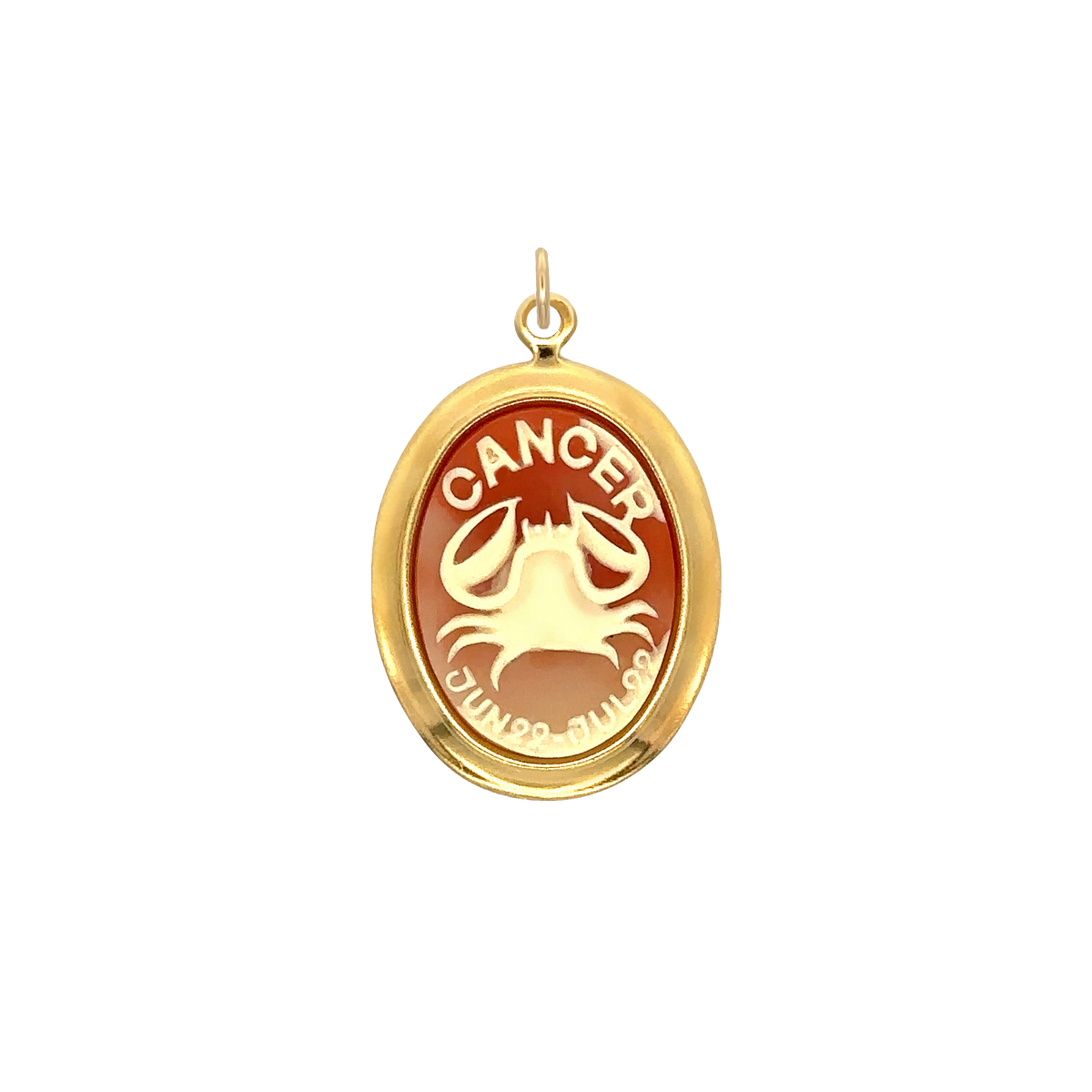 Cancer Vintage Cameo Charm Brass