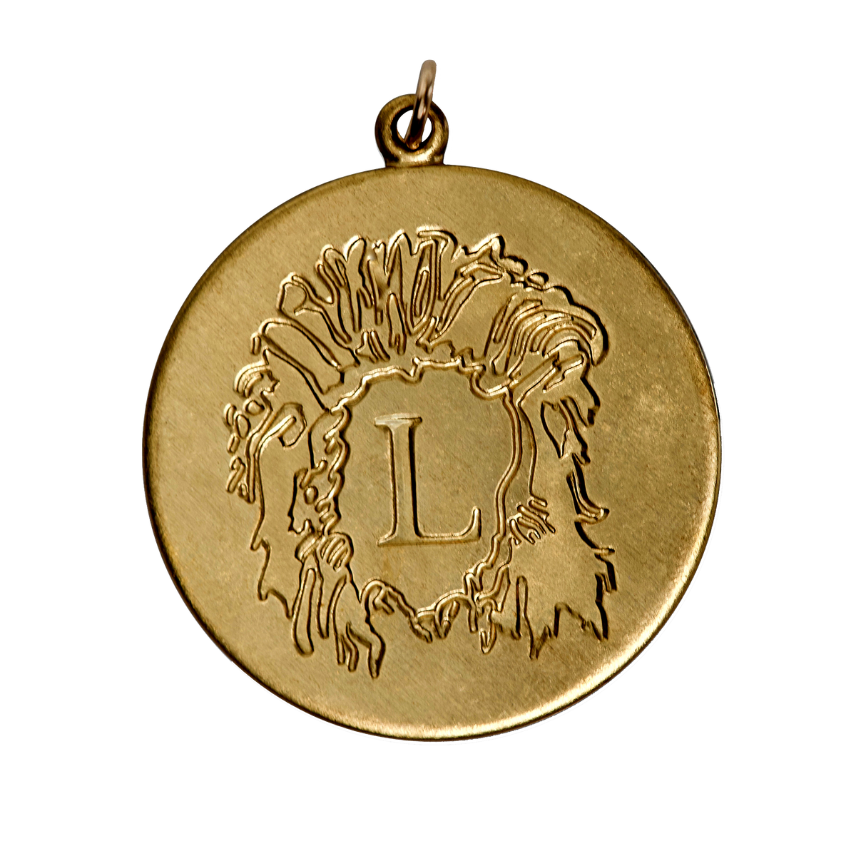 Leo Vintage Engraved Charm Brass