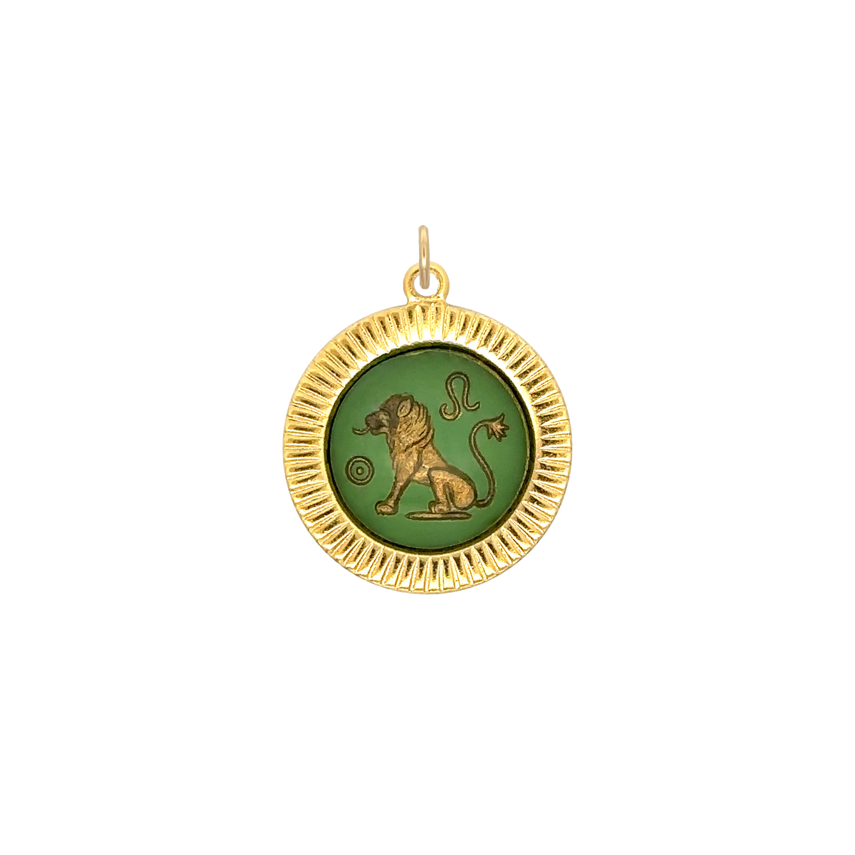 Leo Vintage Glass Charm Small Frame