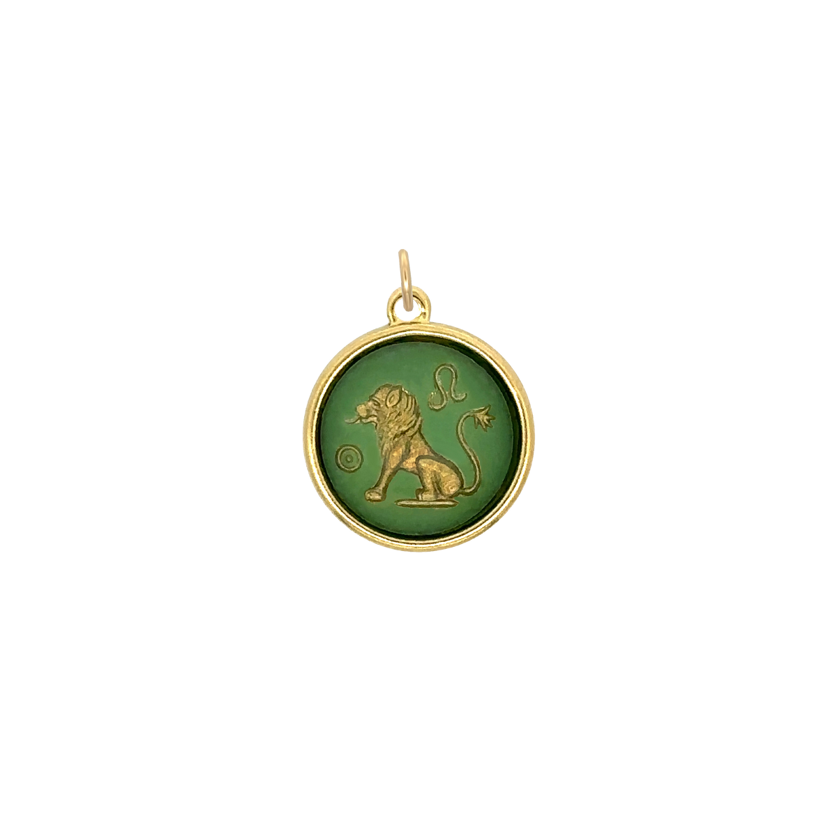Leo Vintage Glass Charm Small