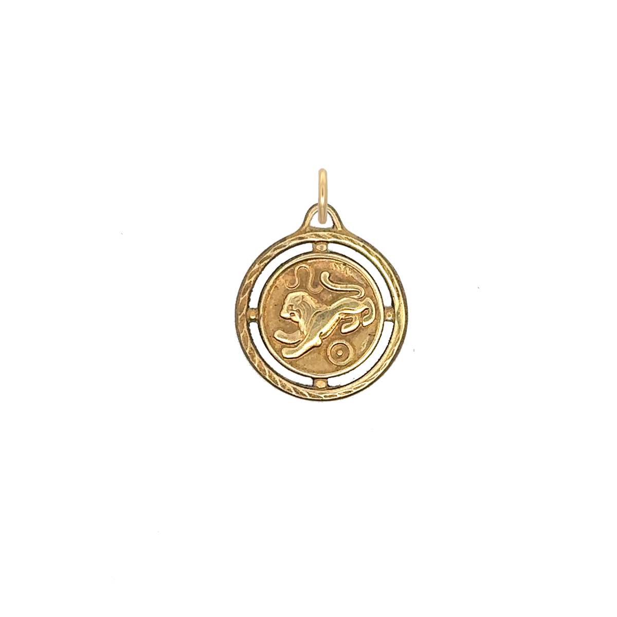 Leo Vintage Braided Charm Brass
