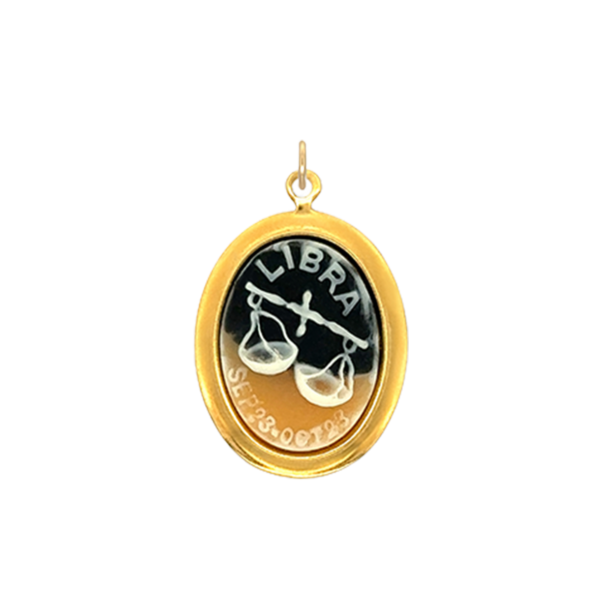 Libra Vintage Cameo Charm Black Brass