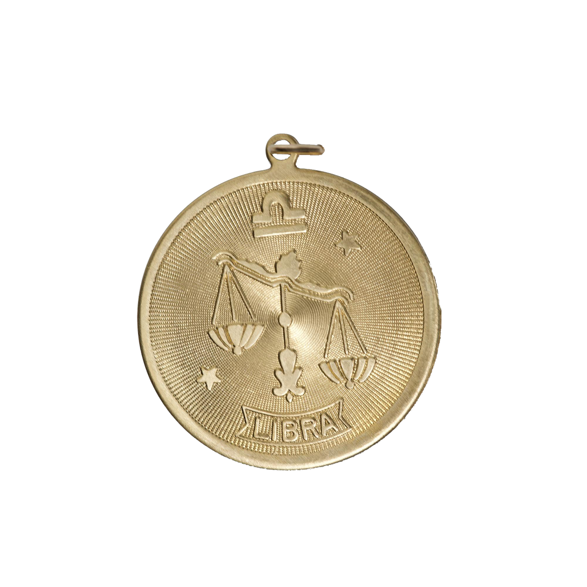 Libra Vintage Circle Charm Brass