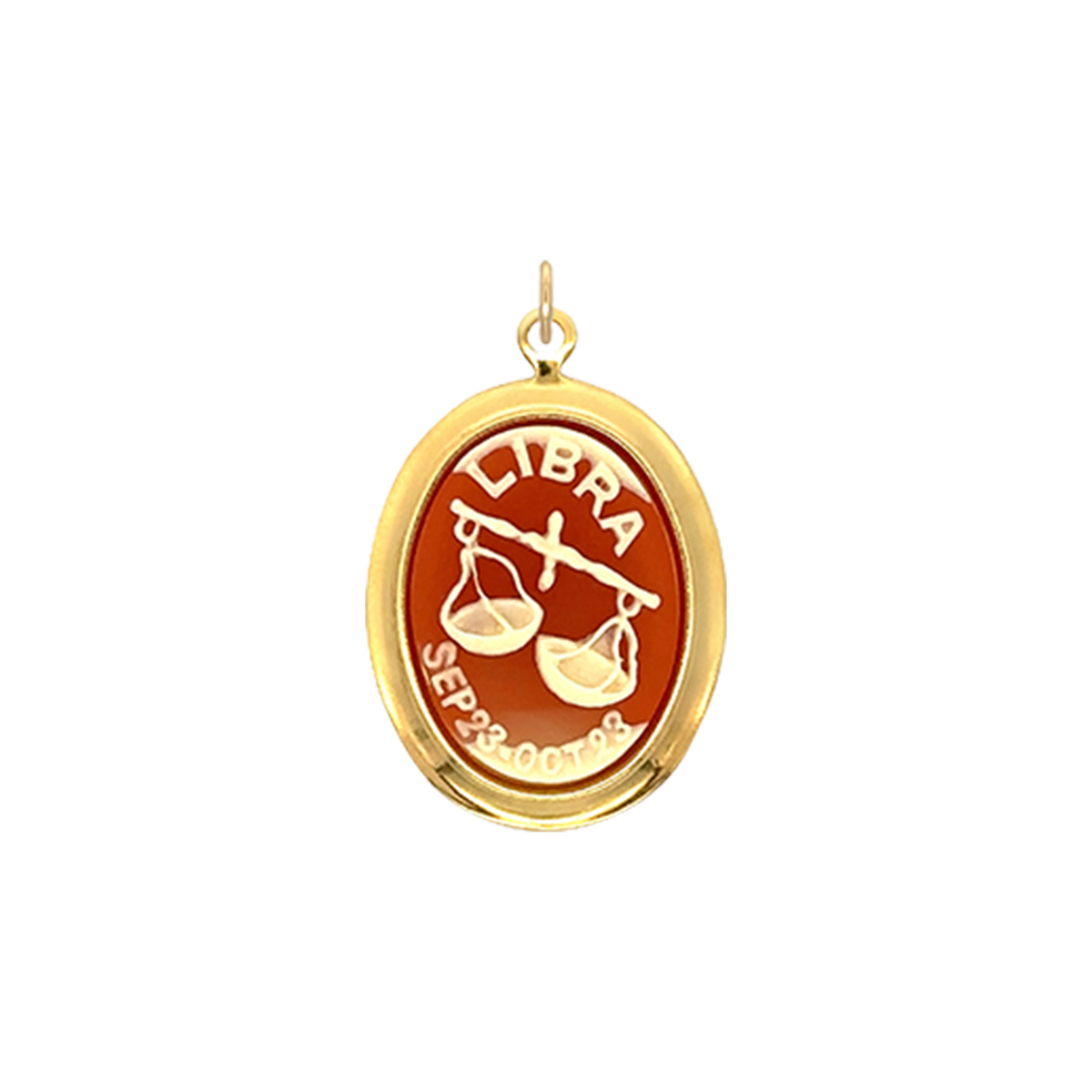 Libra Vintage Cameo Charm Brass