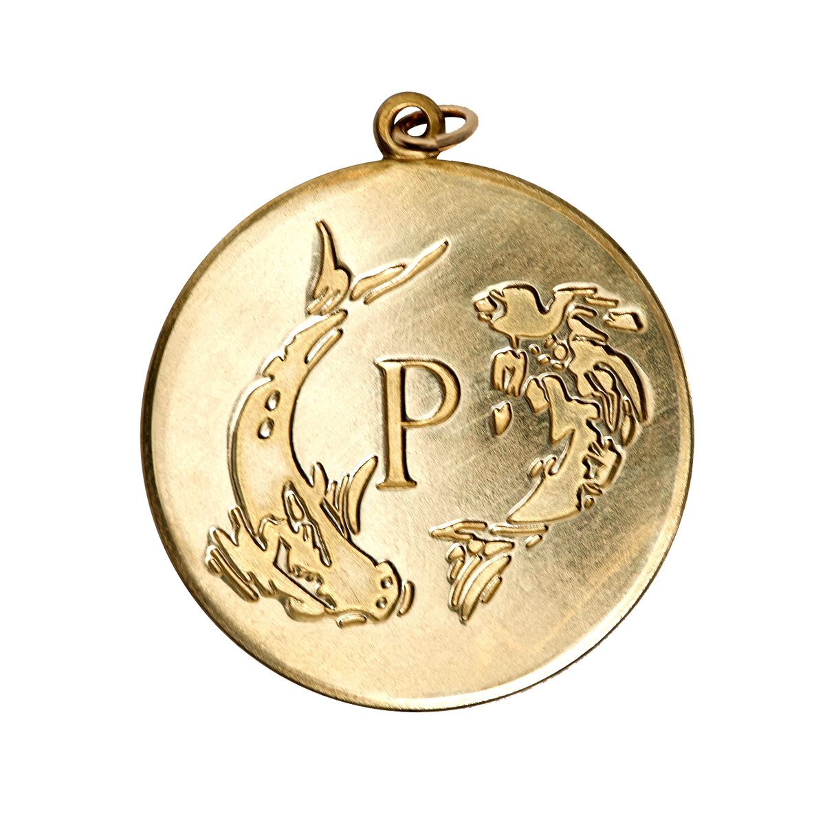 Pisces Vintage Engraved Charm Brass