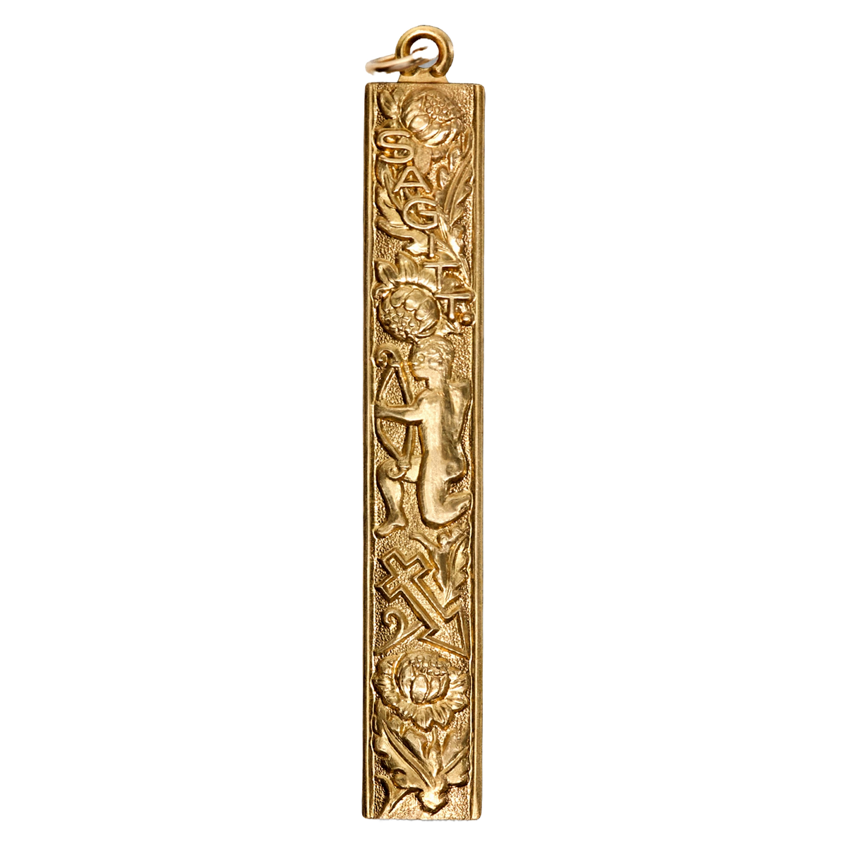 Sagittarius Vintage Bar Charm Brass