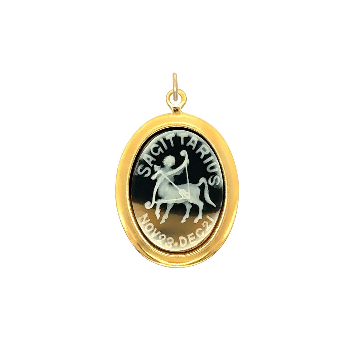 Sagittarius Vintage Cameo Charm Black Brass