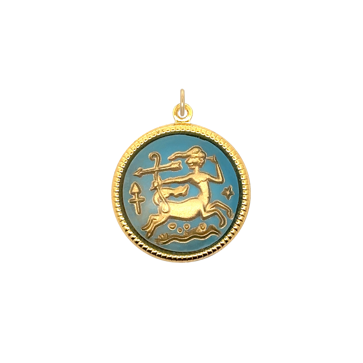 Sagittarius Vintage Glass Charm