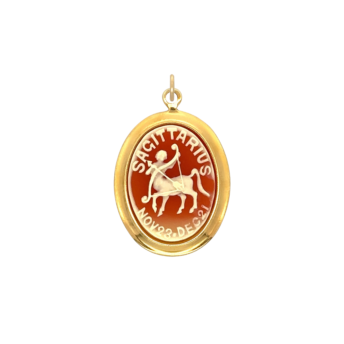 Sagittarius Vintage Cameo Charm Brass