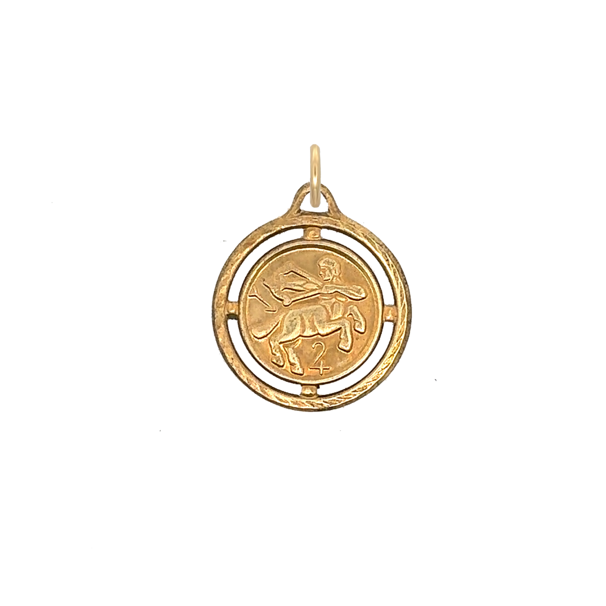 Sagittarius Braided Brass Charm
