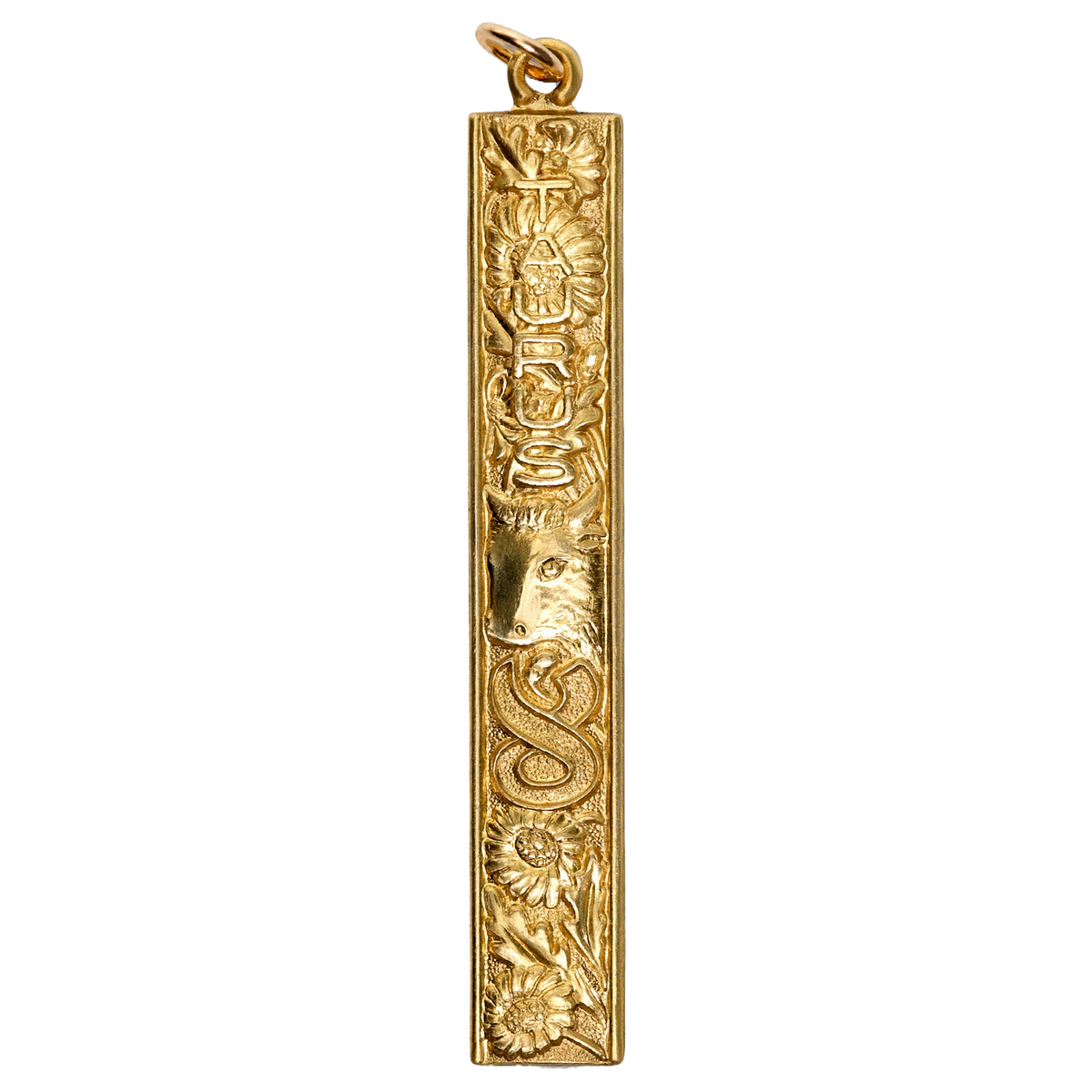 Taurus Vintage Bar Charm Brass