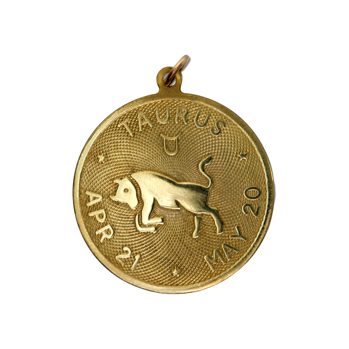 Taurus Vintage Dates Charm Brass