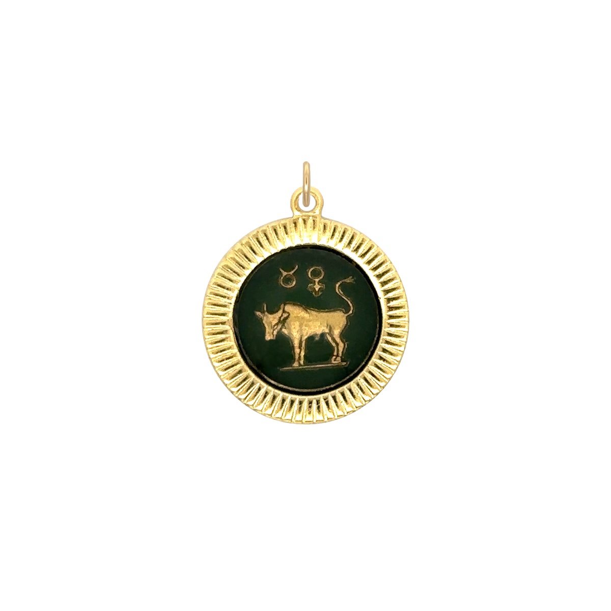 Taurus Vintage Glass Charm Small Frame