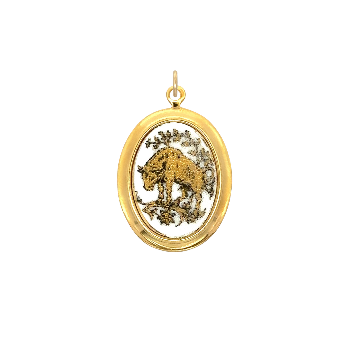 Taurus Vintage White Decal Charm Brass