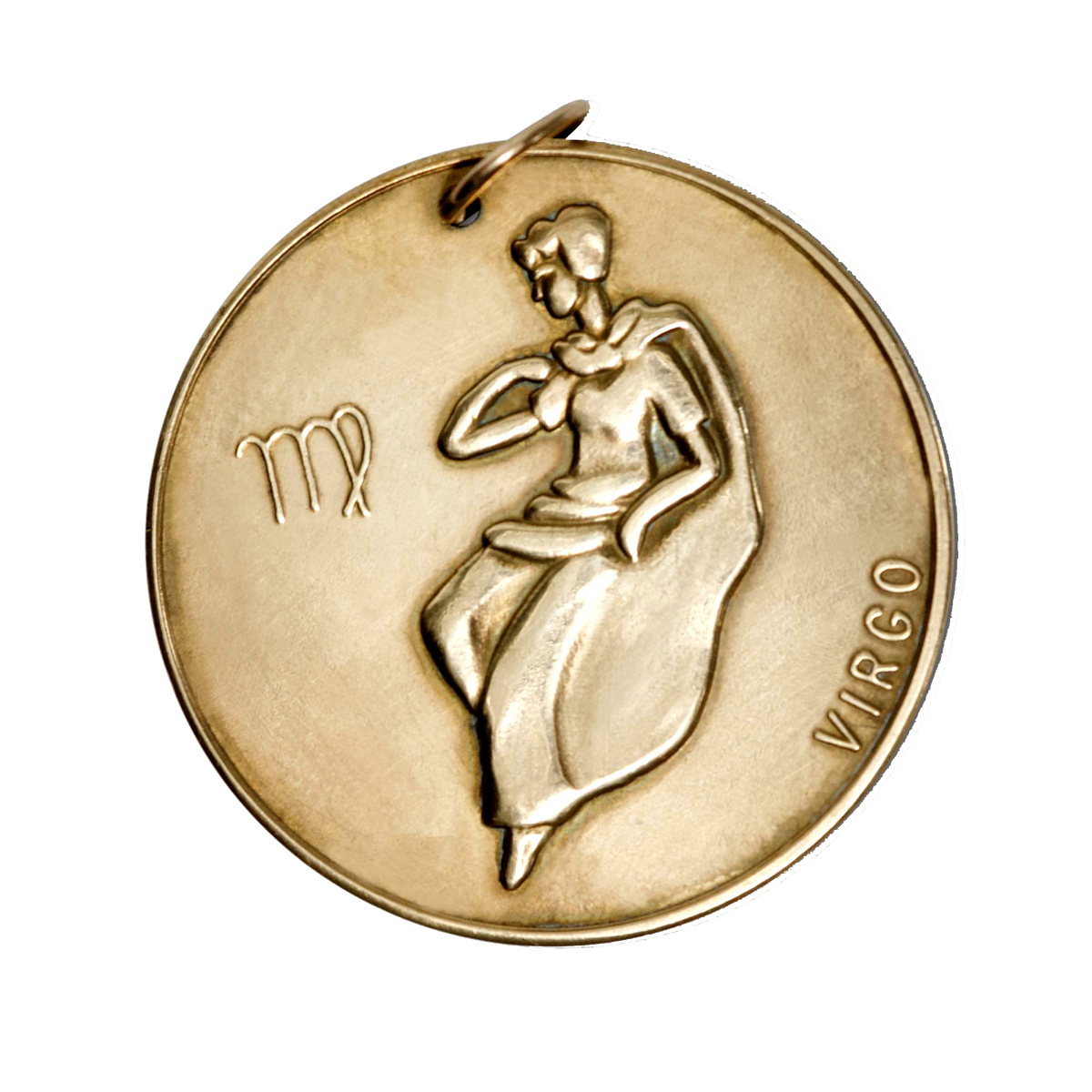 Virgo Vintage Coin Charm Brass