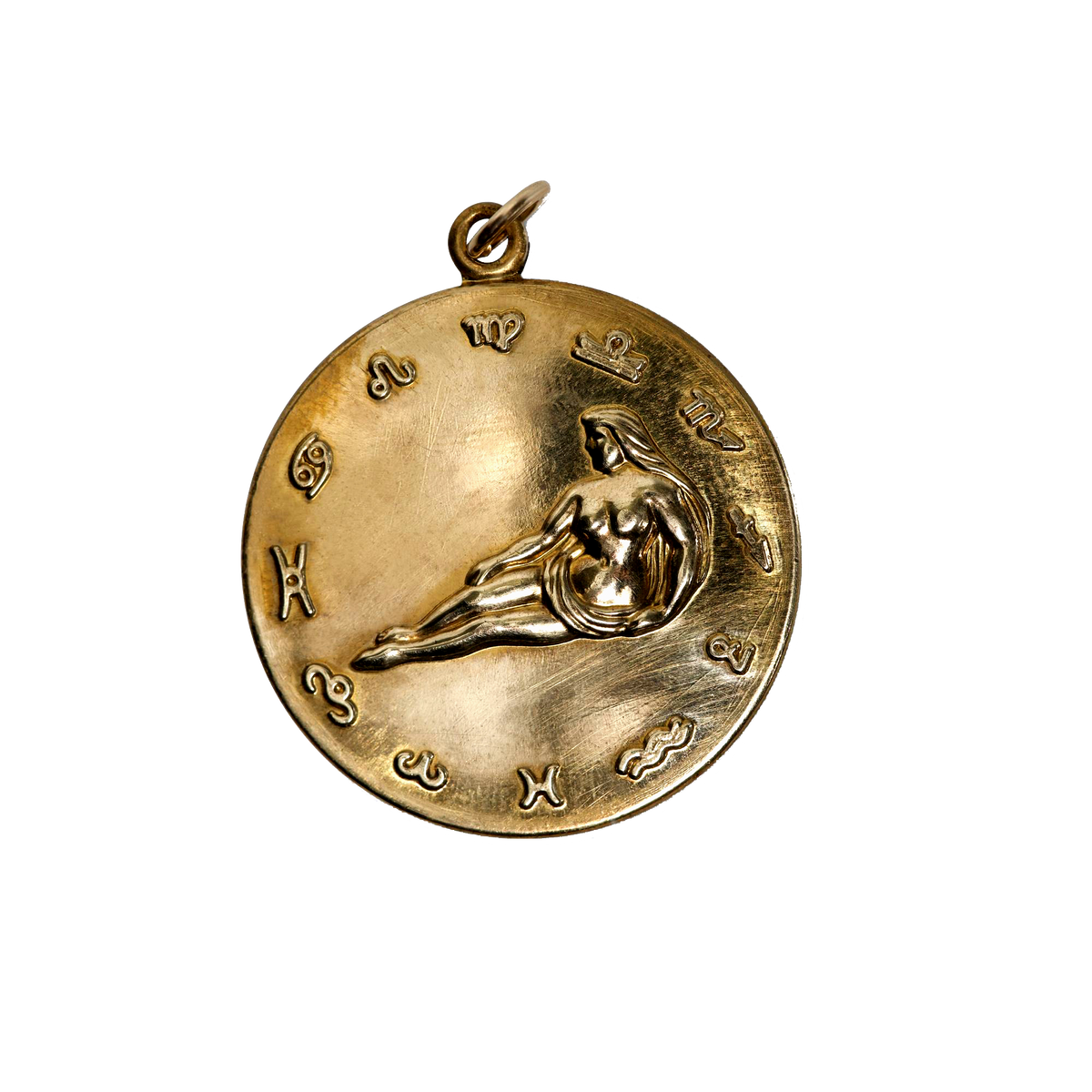 Virgo Vintage Embossed Charm Brass