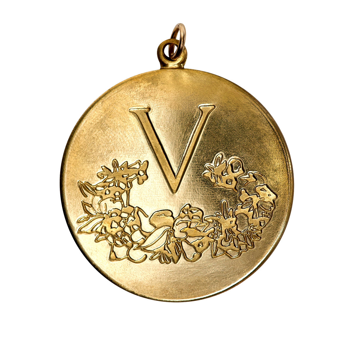 Virgo Vintage Engraved Charm Brass