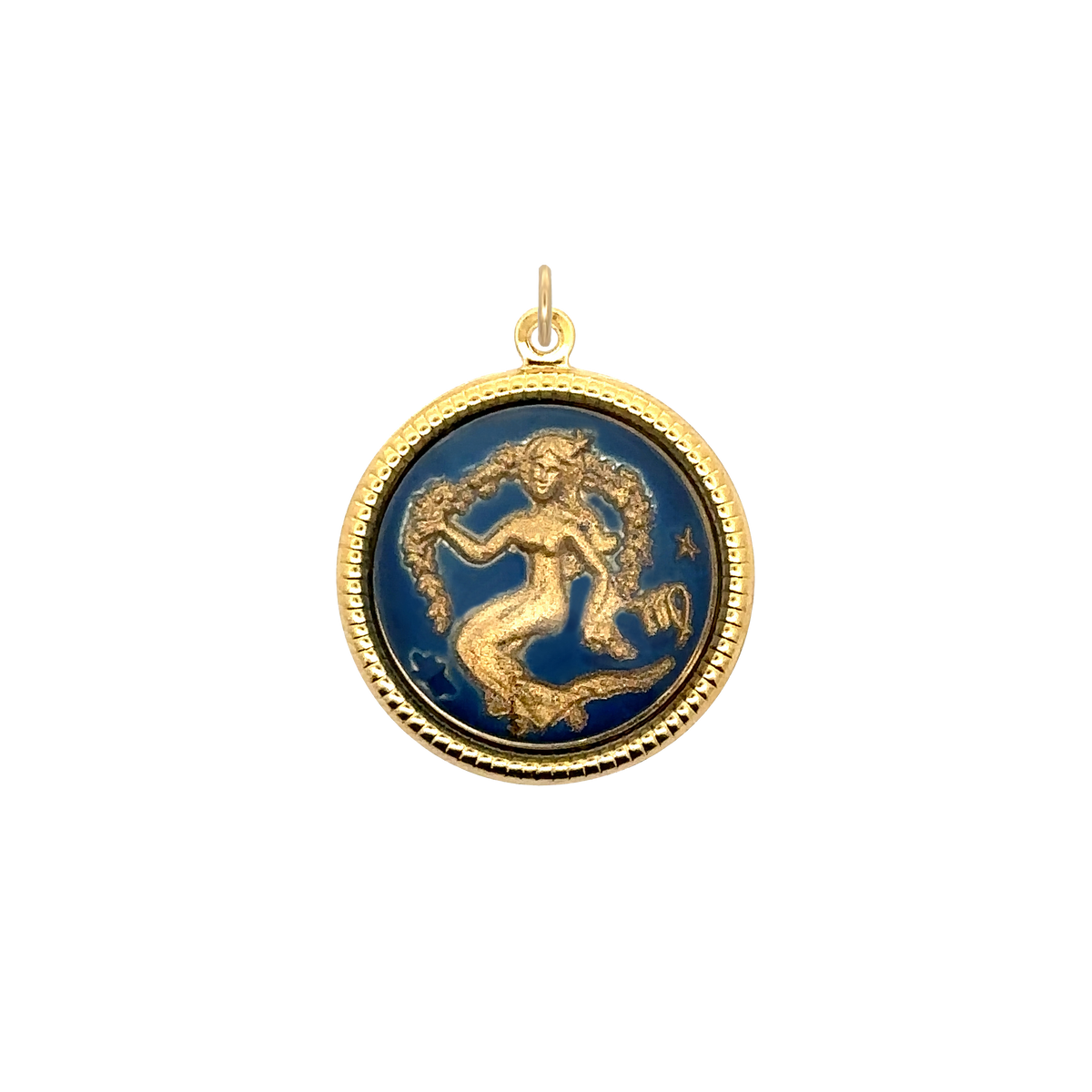 Virgo Vintage Glass Charm