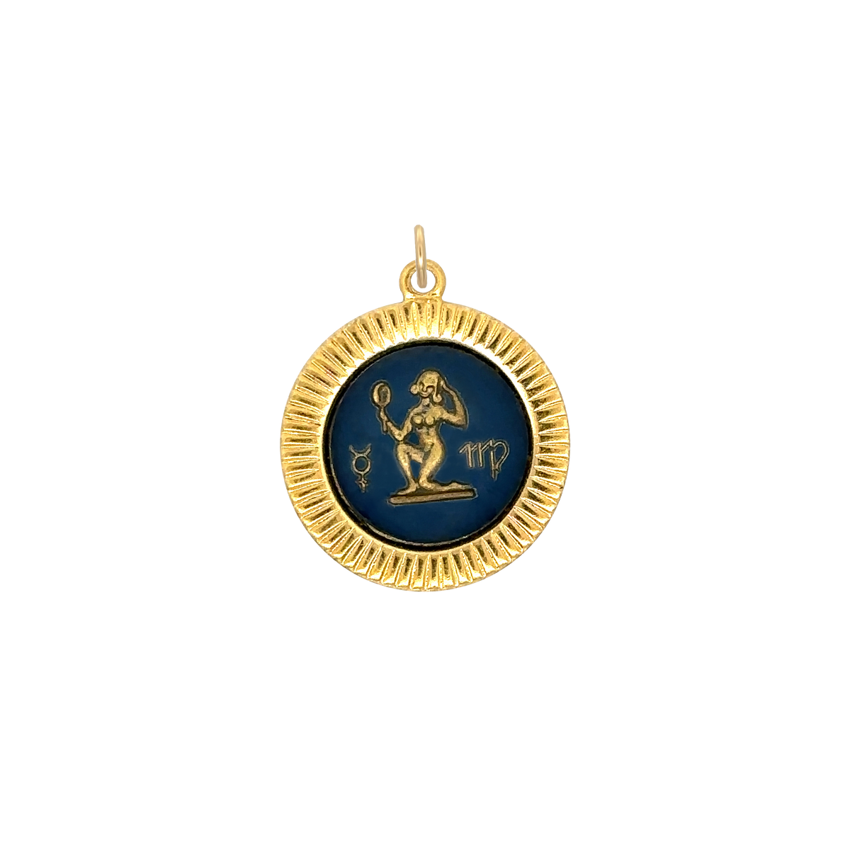 Virgo Vintage Glass Charm Small Frame