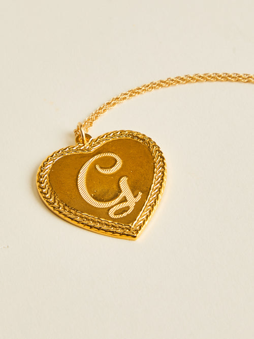 Letter Heart Necklace Gold-Filled