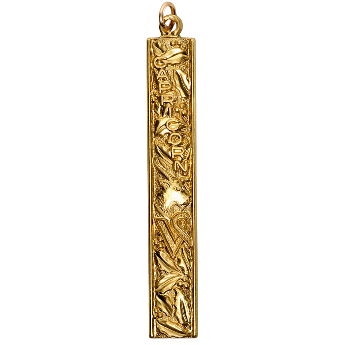 Capricorn Vintage Bar Charm Brass