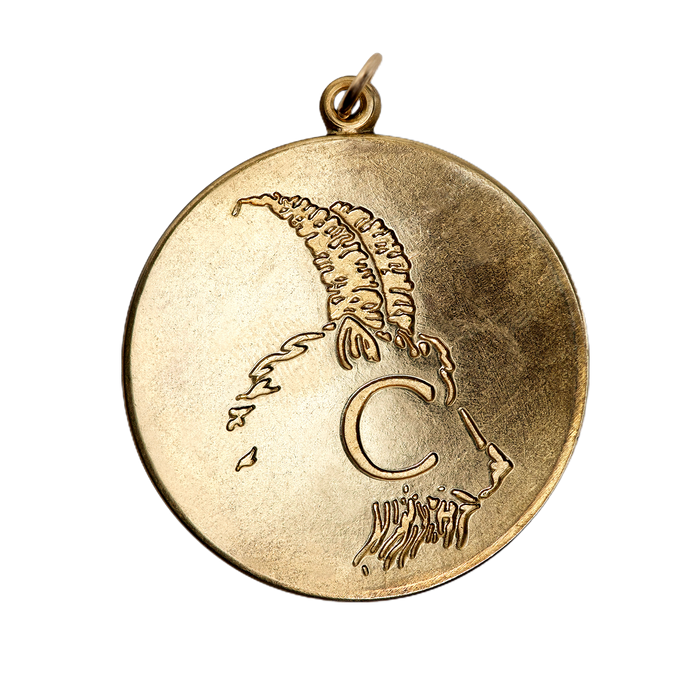 Capricorn Vintage Engraved Charm Brass