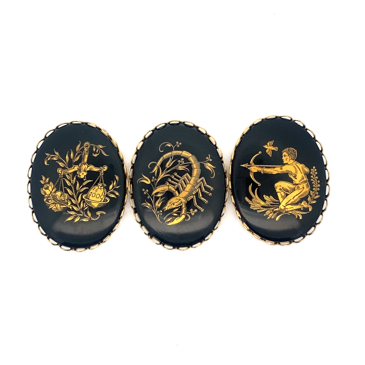 Vintage Large Decal Zodiac Necklace