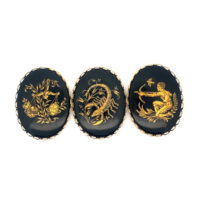 Vintage Large Decal Zodiac Necklace