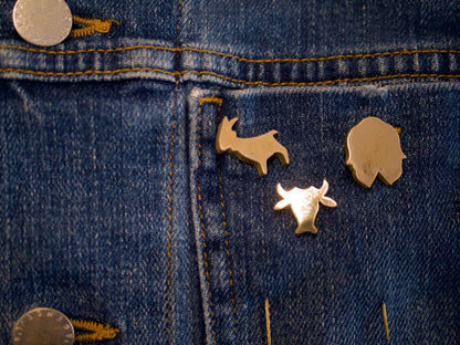 Vintage Brass Zodiac Pins