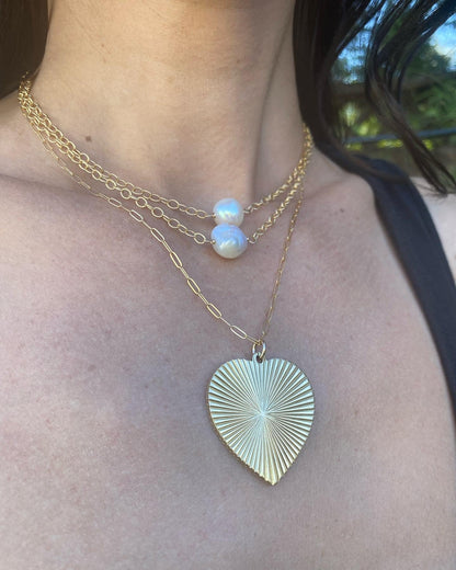 Ribbed Heart Charm