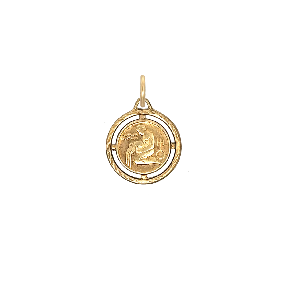 Aquarius Braided Brass Charm