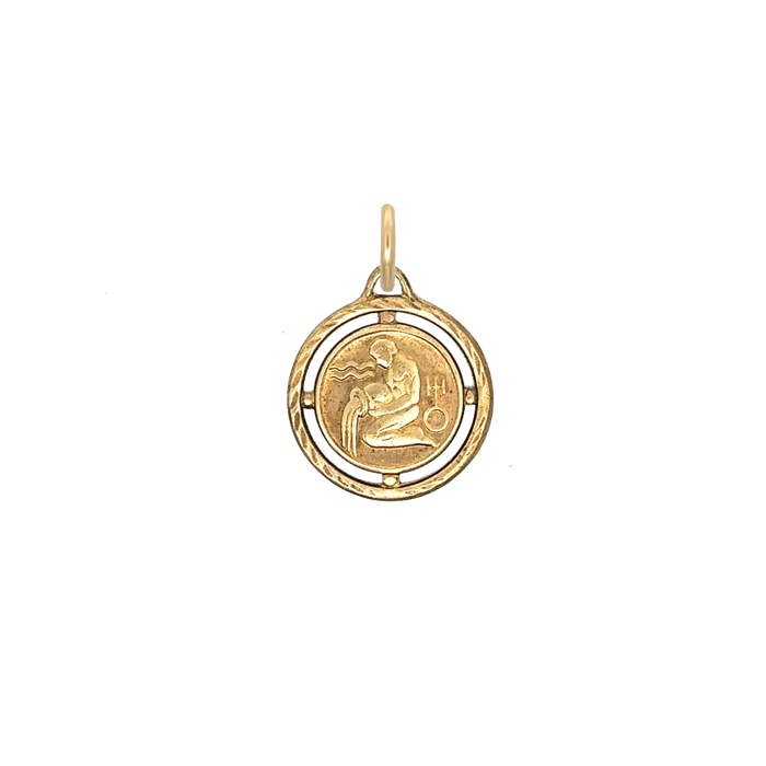 Aquarius Braided Brass Charm