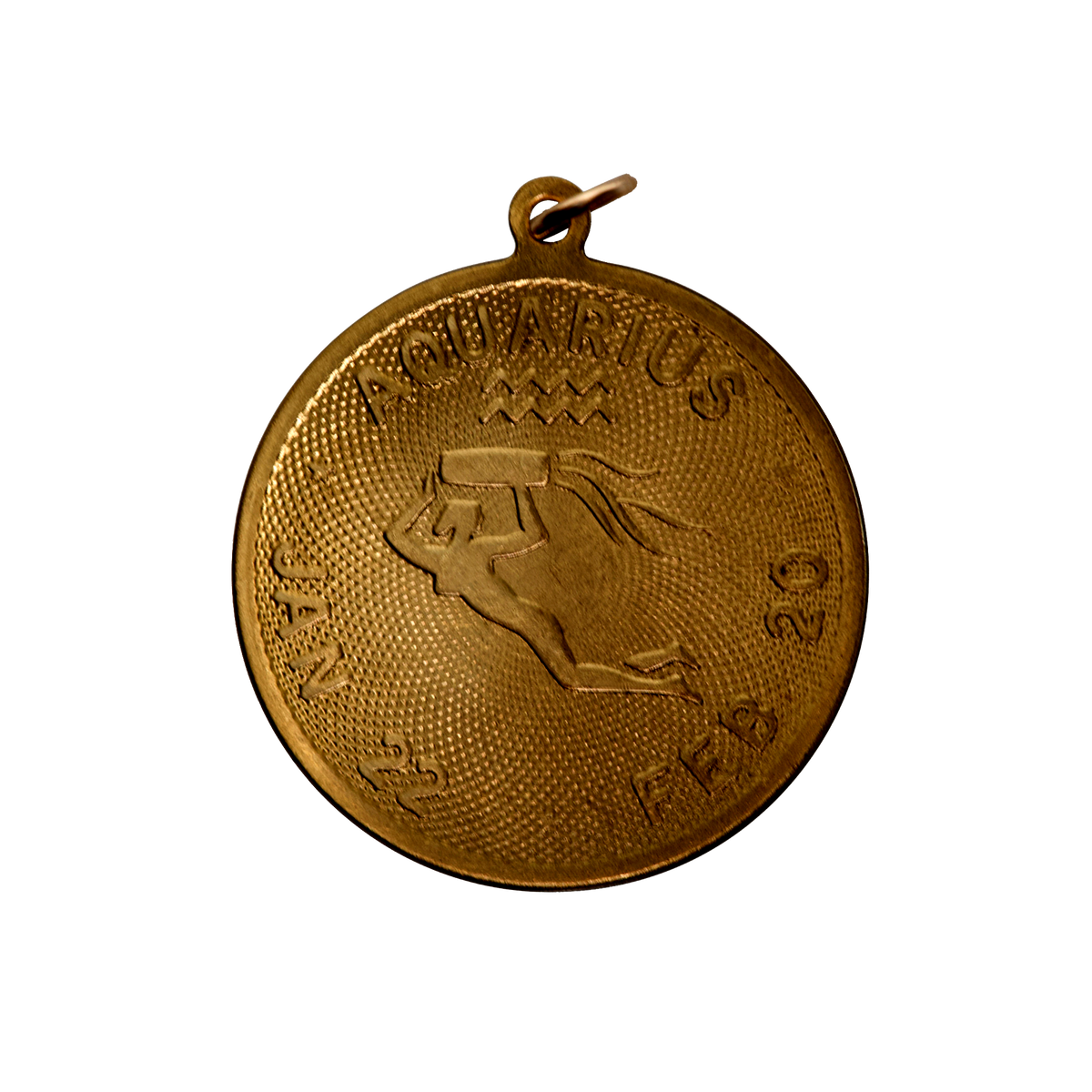 Aquarius Vintage Dates Charm Brass