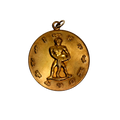 Aquarius Vintage Embossed Charm Brass