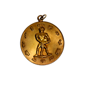 Aquarius Vintage Embossed Charm Brass