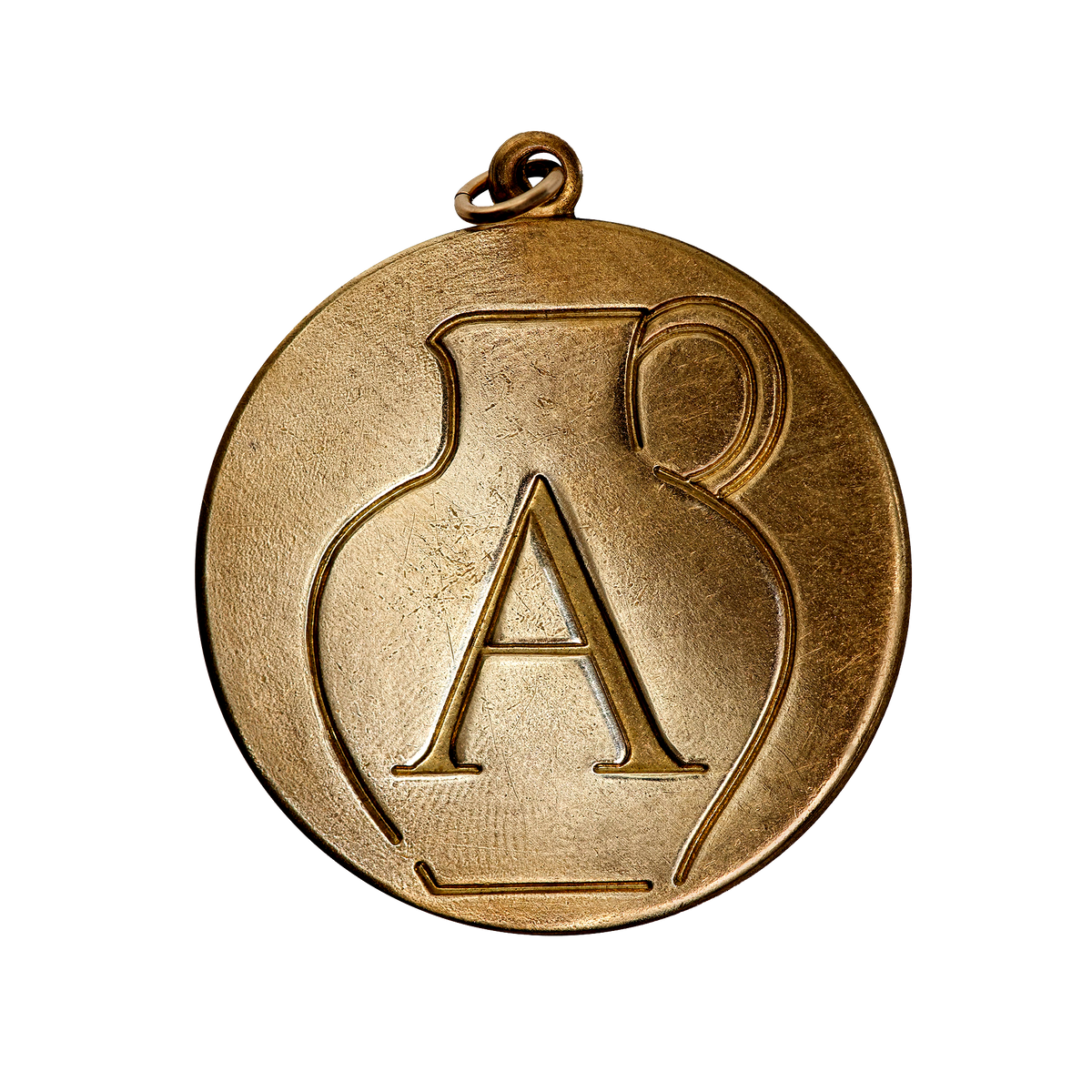 Aquarius Vintage Engraved Charm Brass