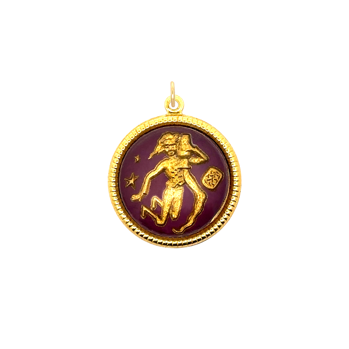 Aquarius Vintage Glass Charm