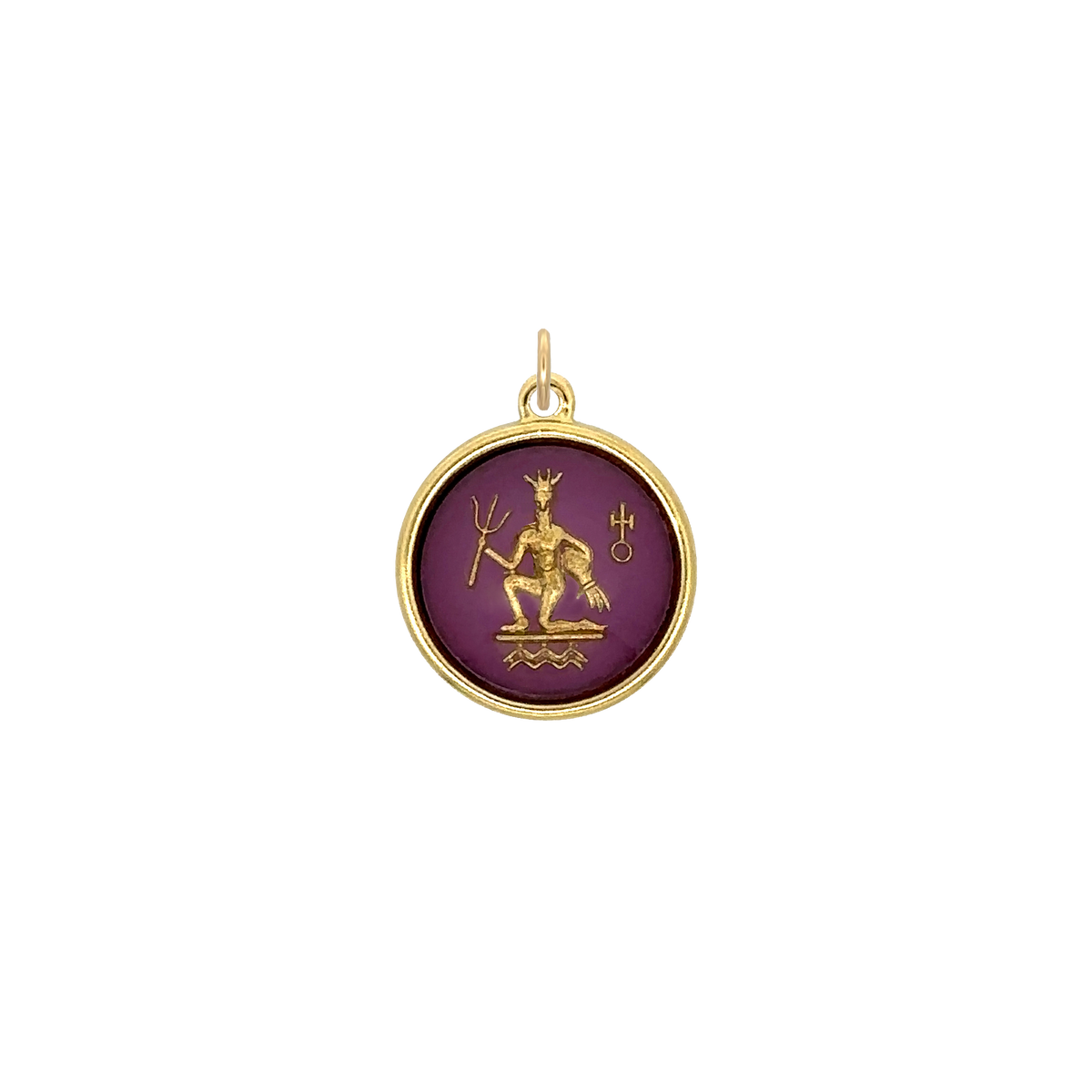 Aquarius Vintage Glass Charm Small