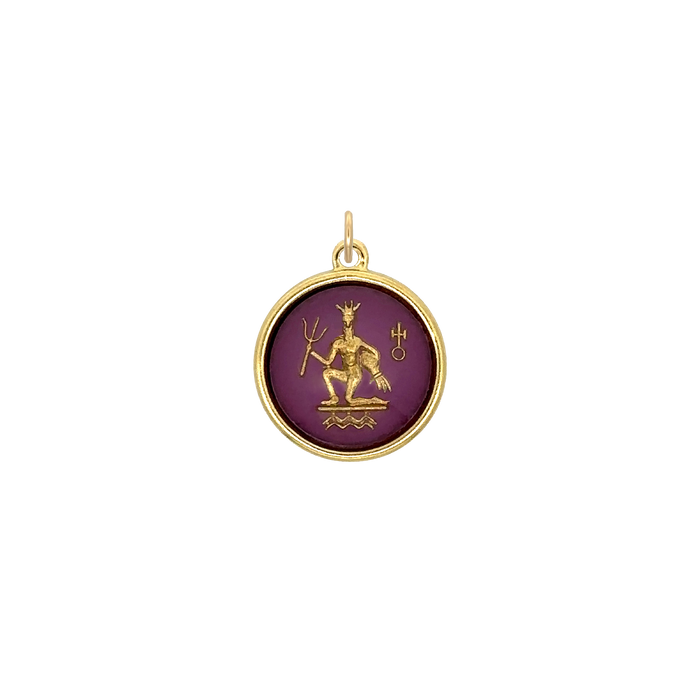 Aquarius Vintage Glass Charm Small