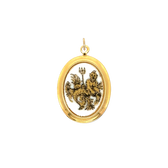 Aquarius Vintage White Decal Charm Brass