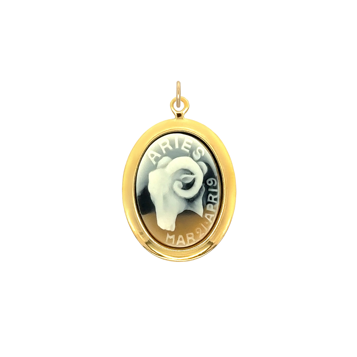 Aries Vintage Cameo Charm Black