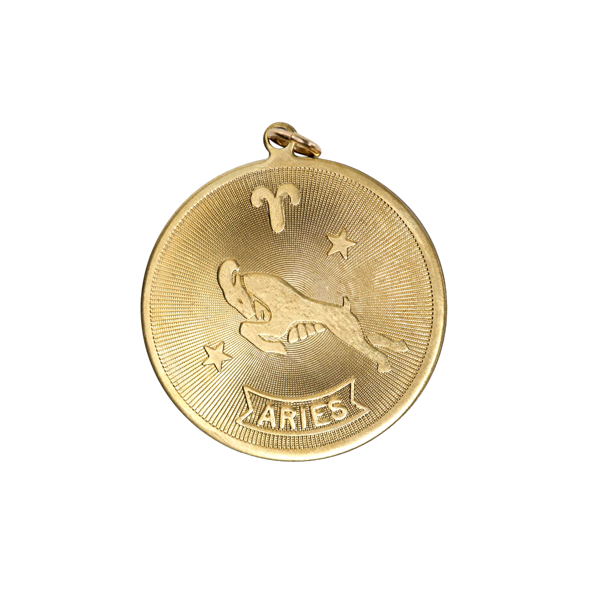 Aries Vintage Circle Charm Brass
