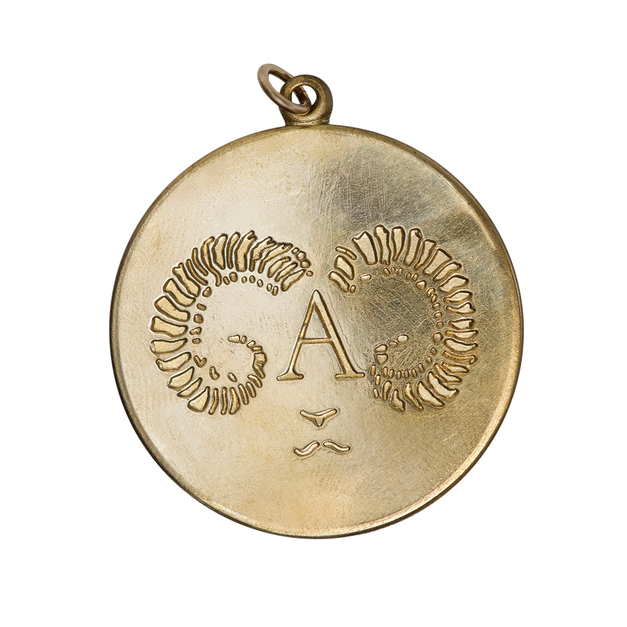 Aries Vintage Engraved Charm