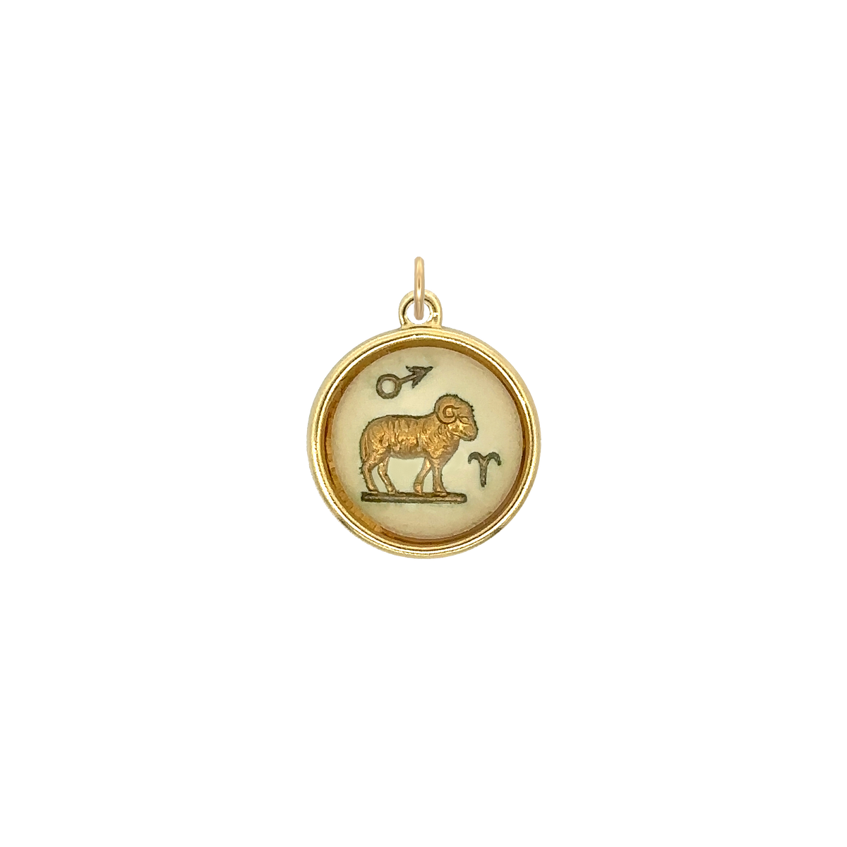 Aries Vintage Glass Charm Small